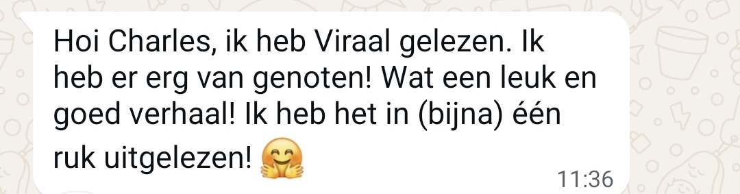 Reactie lezer: 'Wat een leuk en goed verhaal!'