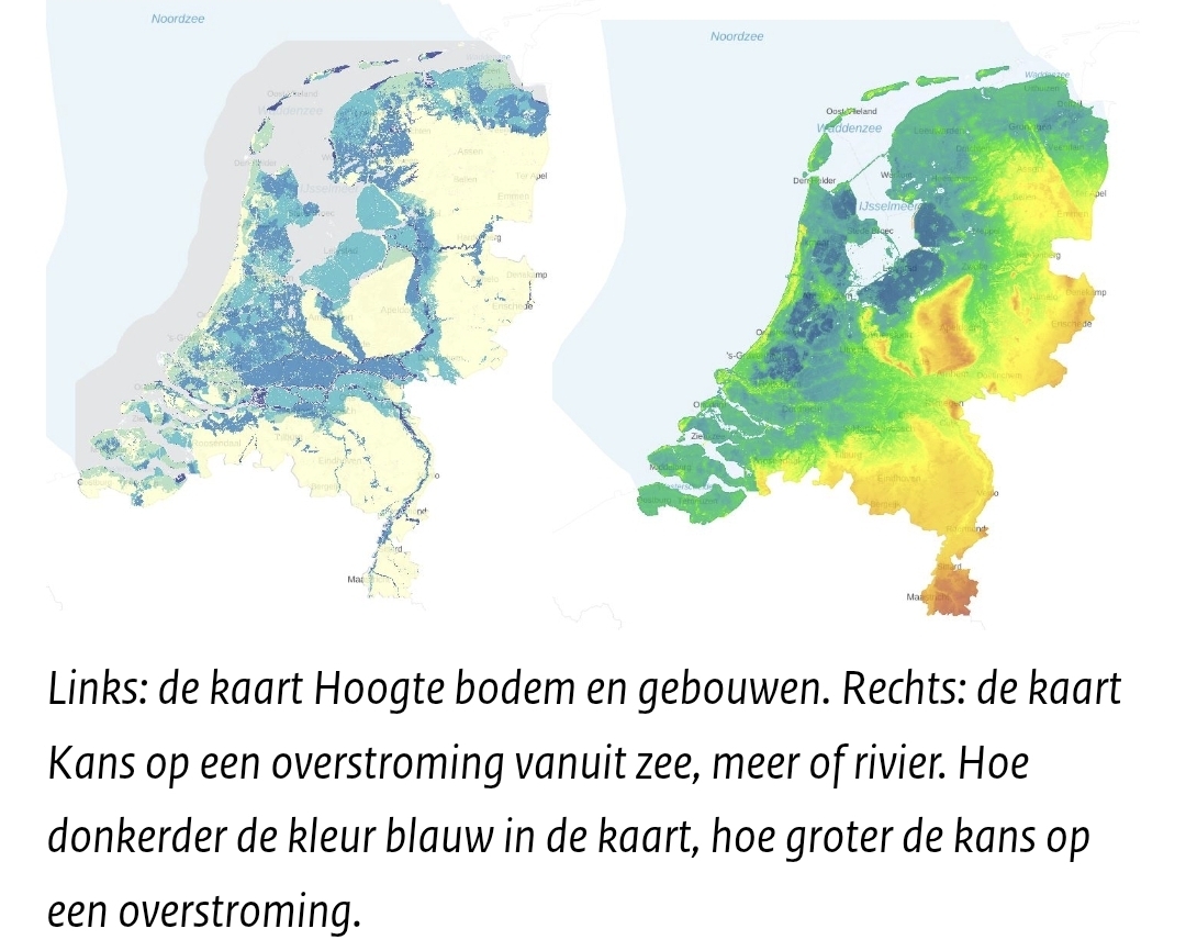 Overstromingskaart van Nederland